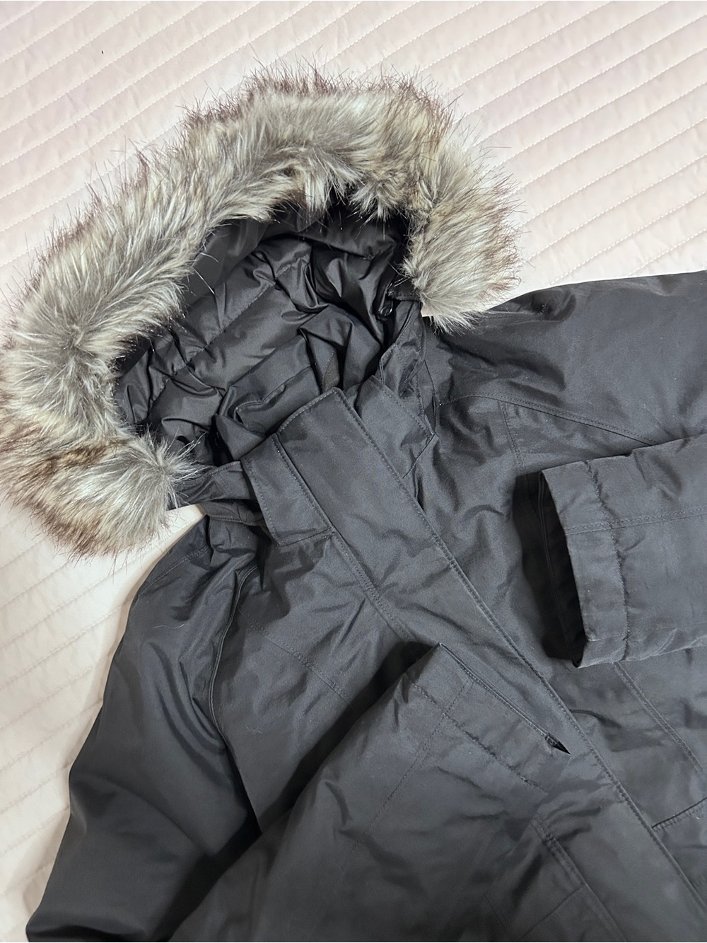 The North Face Arctic Parka Women’s S Black Goose Down Faux Fur Removable Hood
